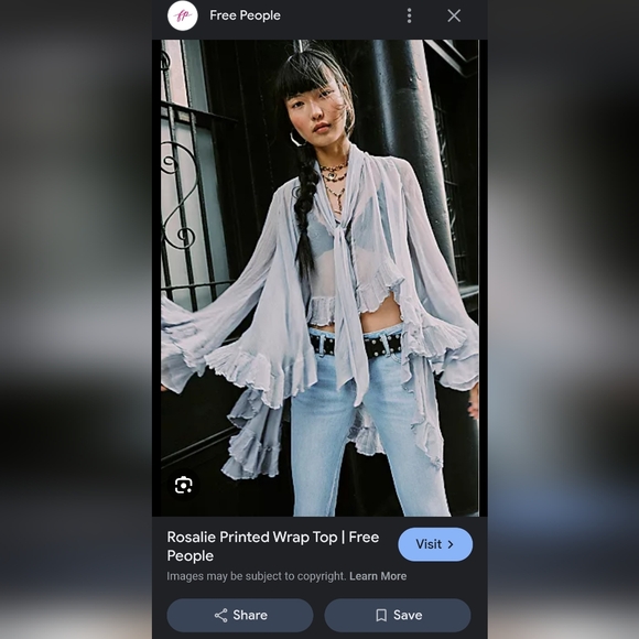 Free People Gray Ruffled Blouse - Picture 2 of 10